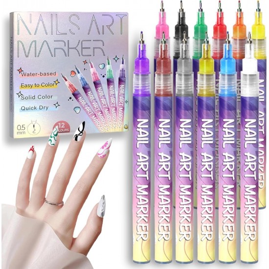 Weihnachtsangebot – 50 % Rabatt12 Farben Nagelkunst-Stifte Set