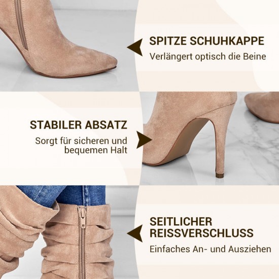 Spitze Stiefeletten mit Absatz