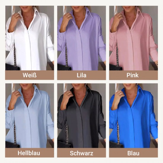 Frühling Vorverkauf 50% RabattWeies Hemd mit Revers und Schlitz