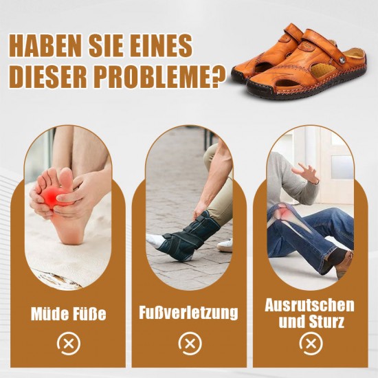 Bis zu 49 % Rabatt!Groe Gre Weiches Leder Mnner Atmungsaktive Outdoor-Sandalen