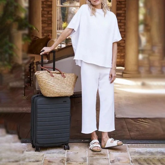 Set breiter Hosen mit 3/4 rmeln für Frauen