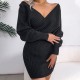 Xmas Sales - 50% OFFSexy Strick-Minikleid mit langen Batwing-rmeln
