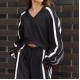 2-teiliges Set: Sweatshirt mit V-Ausschnitt und Hose mit weitem Bein