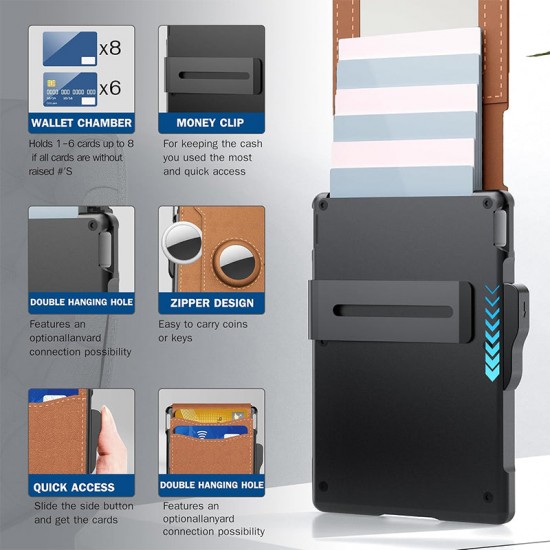 Herren-Geldbrse, zweifach gefaltet, minimalistisch