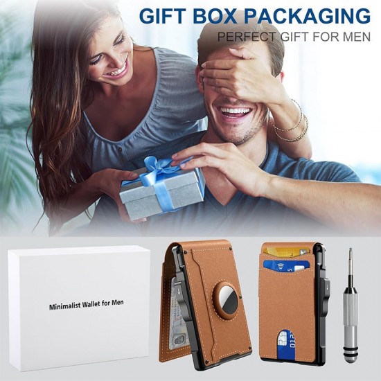 Herren-Geldbrse, zweifach gefaltet, minimalistisch