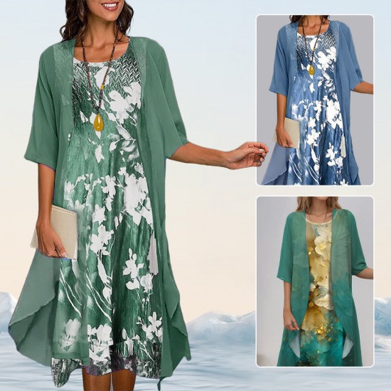 Neu für 2025Zeitlich begrenztes Angebot - 2-teiliges Set: Hemd + Kleid mit halben rmeln