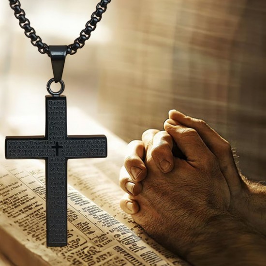 Edelstahl-Kreuz-Anhnger-Halskette für Mnner und Frauen