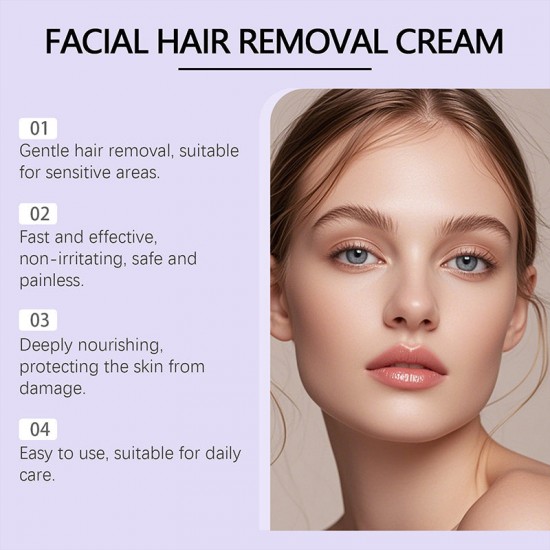 Sanfte & schmerzfreie Creme zur Haarentfernung im Gesicht