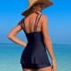 Damen-Tankini-Badeanzug mit hoher Taille, 2-teilig