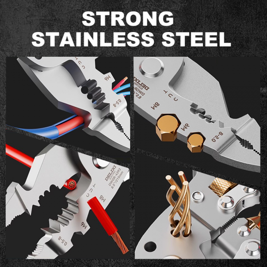 16-in-1 faltbarer Abisolierer aus Edelstah