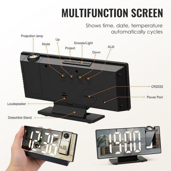 Ein unkonventioneller WeckerLED-Spiegelprojektions-Wecker